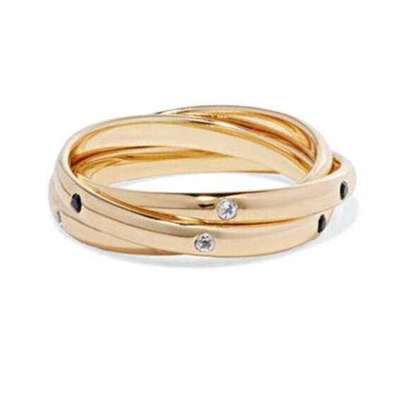 NWT Elizabeth & James Ollie Mila Triple Intertwined Topaz Spinel Ring Size 6 - Picture 1 of 5